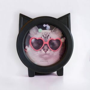 New Black Cat Shape Resin Picture Frame 4 X4 Kitten Design Home Decor